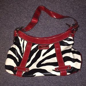 Rosetti red/zebra print purse
